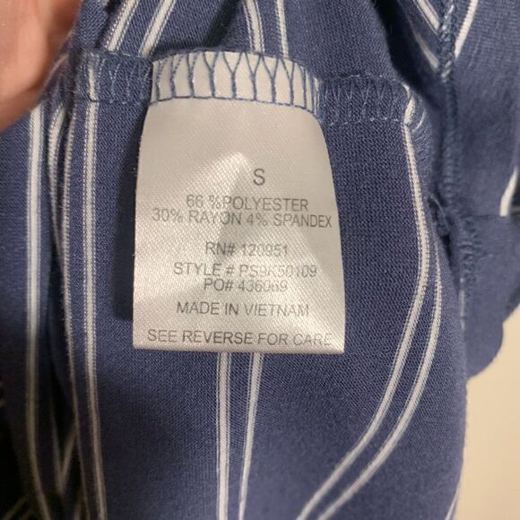 Pink Rose EUC blue/white shirt sleeve tee shirt shift dress Size Small - Picture 4 of 4